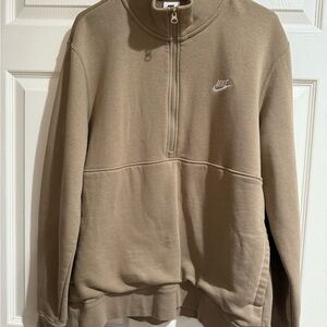 Nike Men's half zip Beige Sweatahirt
